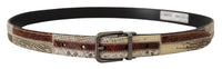 Thumbnail for Multicolor Patchwork Snakeskin Belt