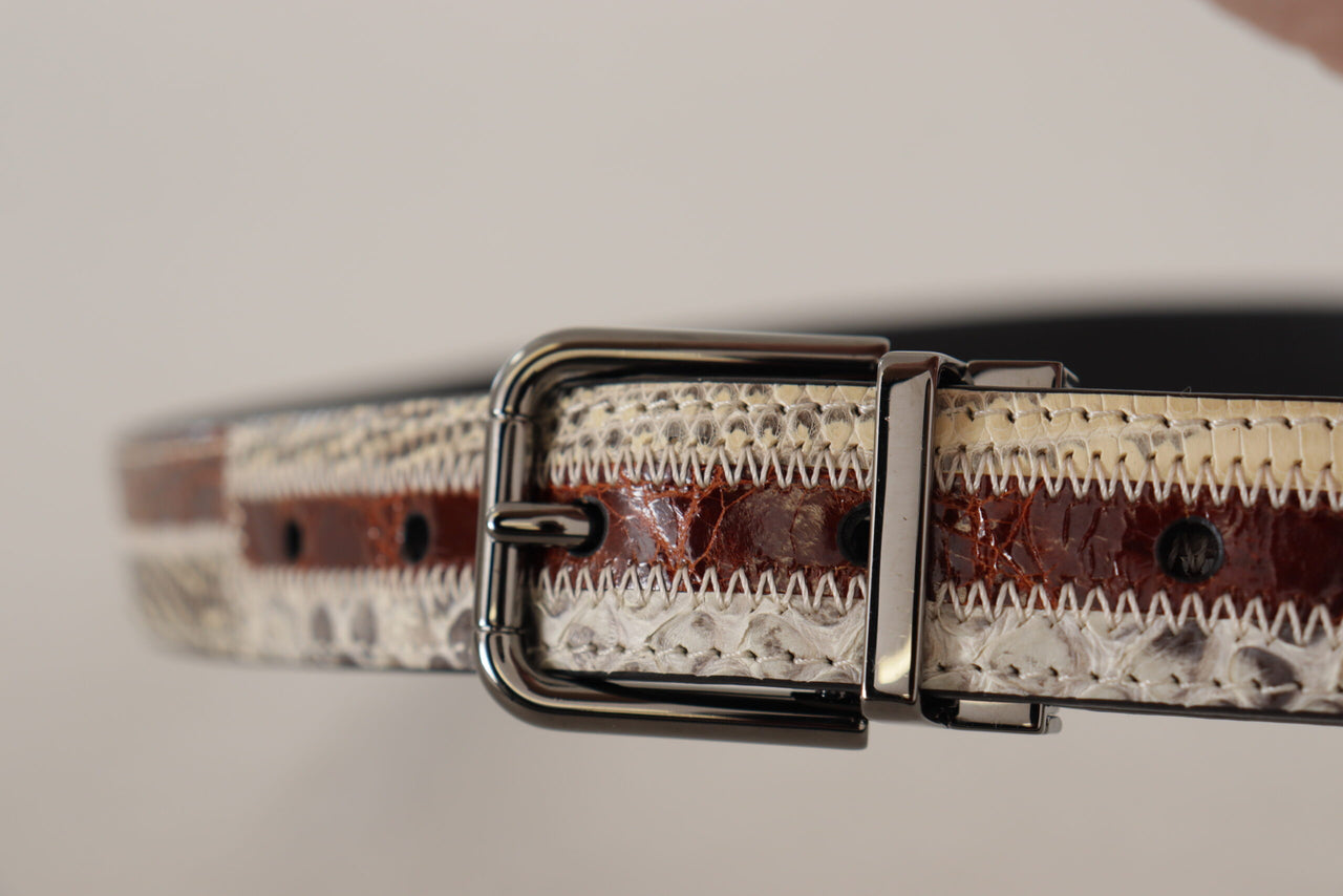 Multicolor Patchwork Snakeskin Belt