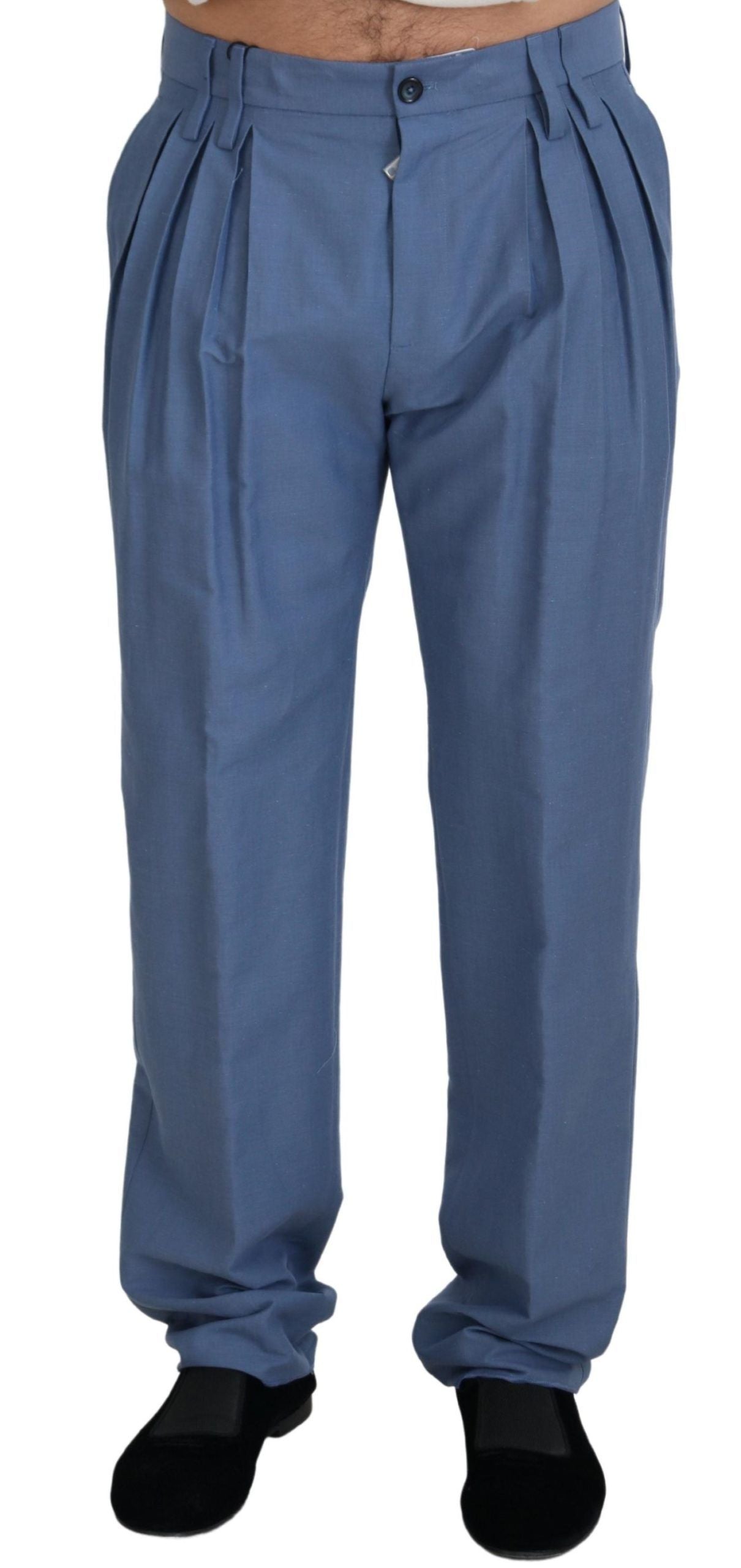 Elegant Regular Fit Dress Pants in Blue