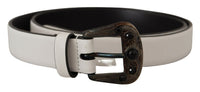 Thumbnail for Elegant White Vitello Leather Belt