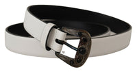 Thumbnail for Elegant White Vitello Leather Belt