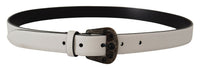 Thumbnail for Elegant White Vitello Leather Belt