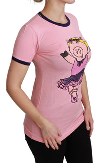 Thumbnail for Pink YEAR OF THE PIG Top Cotton T-shirt