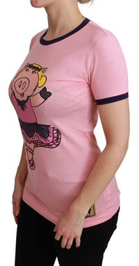 Thumbnail for Pink YEAR OF THE PIG Top Cotton T-shirt