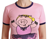 Thumbnail for Pink YEAR OF THE PIG Top Cotton T-shirt
