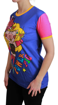 Thumbnail for Purple PIG SUPERGIRL Top Cotton T-shirt