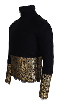 Thumbnail for Stunning Black and Gold Crewneck Sweater