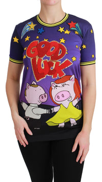 Thumbnail for Elegant Crewneck Motive Tee in Purple