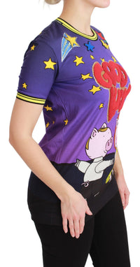 Thumbnail for Elegant Crewneck Motive Tee in Purple