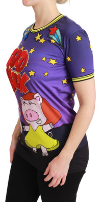 Thumbnail for Elegant Crewneck Motive Tee in Purple