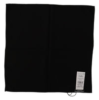 Thumbnail for Black 100% Silk Square Handkerchief Scarf