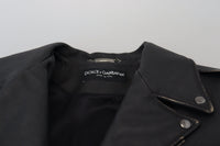 Thumbnail for Elegant Black Leather Biker Jacket