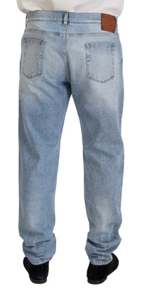 Thumbnail for Light Blue Washed Cotton Denim Jeans