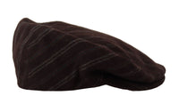 Thumbnail for Elegant Striped Wool Blend Newsboy Cap