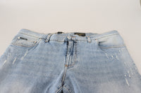 Thumbnail for Light Blue Washed Cotton Denim Jeans