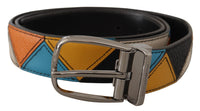 Thumbnail for Elegant Multicolor Leather Belt with Silver Buckle