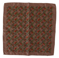 Thumbnail for Elegant Brown Silk Pocket Square with Carrot Print