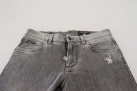 Thumbnail for Grey Washed Cotton Skinny Denim Jeans