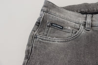 Thumbnail for Grey Washed Cotton Skinny Denim Jeans