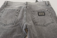 Thumbnail for Grey Washed Cotton Skinny Denim Jeans