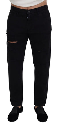 Thumbnail for Elegant Black Loose Fit Italian Jeans