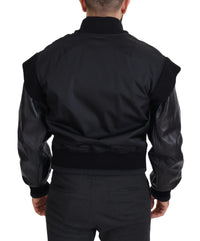 Thumbnail for Elegant Black Crystal-Embellished Bomber Jacket