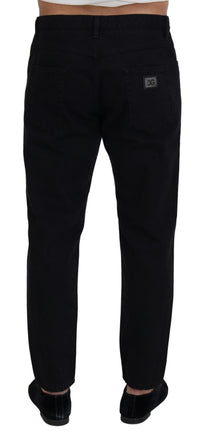 Thumbnail for Elegant Black Loose Fit Italian Jeans