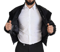 Thumbnail for Elegant Black Crystal-Embellished Bomber Jacket