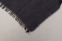 Thumbnail for Dark Blue Wool Neck Wrap Shawl Fringes Scarf