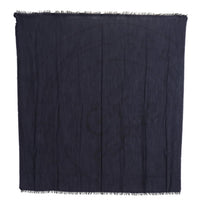 Thumbnail for Dark Blue Wool Neck Wrap Shawl Fringes Scarf