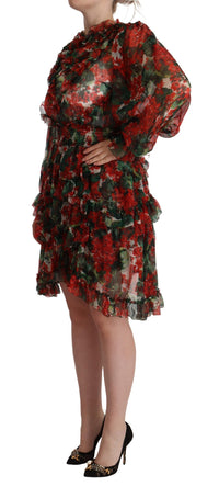 Thumbnail for Floral Silk Mini Knee High Dress