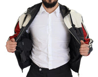 Thumbnail for Elite Black Leather Hooded Bomber Jacket