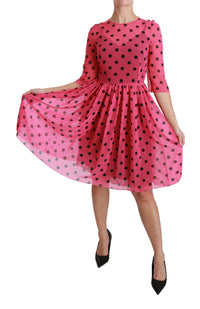Thumbnail for Elegant Polka Dot A-Line Knee Length Dress