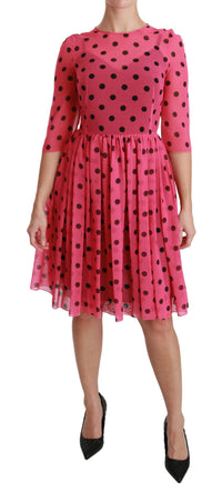 Thumbnail for Elegant Polka Dot A-Line Knee Length Dress