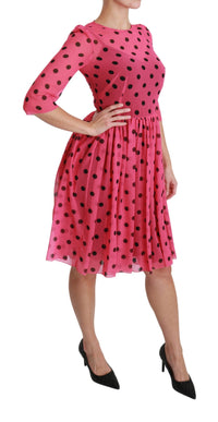 Thumbnail for Elegant Polka Dot A-Line Knee Length Dress