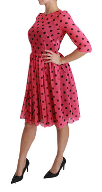 Thumbnail for Elegant Polka Dot A-Line Knee Length Dress