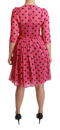 Thumbnail for Elegant Polka Dot A-Line Knee Length Dress