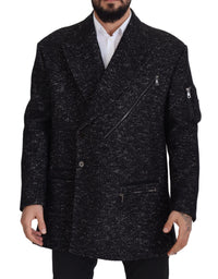Thumbnail for Sleek Patterned Wool Double Breasted Jacket