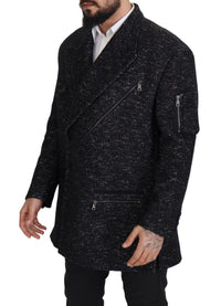 Thumbnail for Sleek Patterned Wool Double Breasted Jacket