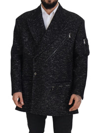 Thumbnail for Sleek Patterned Wool Double Breasted Jacket