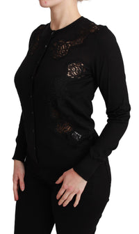 Thumbnail for Elegant Cashmere Silk Blend Lace Cardigan