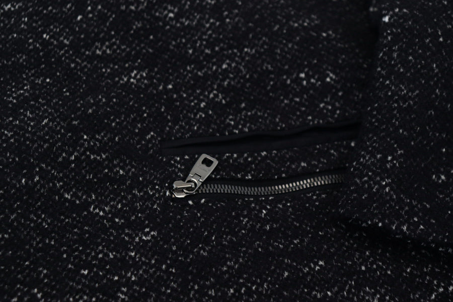 Sleek Patterned Wool Double Breasted Jacket