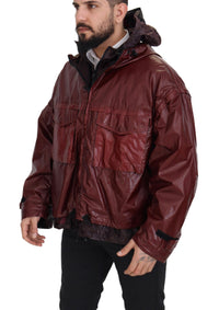 Thumbnail for Elegant Bordeaux Full Zip Hooded Jacket