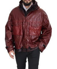 Thumbnail for Elegant Bordeaux Full Zip Hooded Jacket