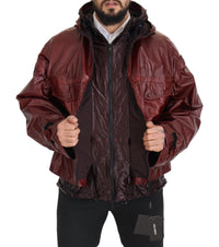 Thumbnail for Elegant Bordeaux Full Zip Hooded Jacket