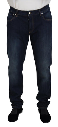 Thumbnail for Blue Cotton Straight Fit Casual Denim Jeans