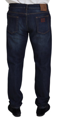 Thumbnail for Blue Cotton Straight Fit Casual Denim Jeans