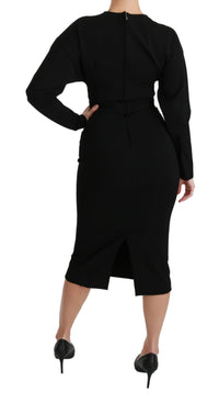 Thumbnail for Elegant Black Bodycon Sheath Midi Dress