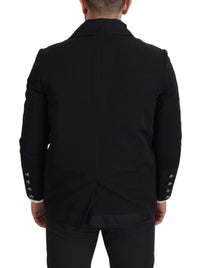 Thumbnail for Elegant Full Zip Black Wool Blend Jacket