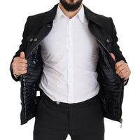 Thumbnail for Elegant Full Zip Black Wool Blend Jacket